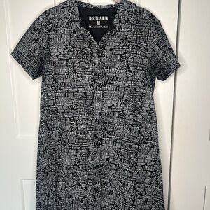 Disturbia Black and White Graphic Dress